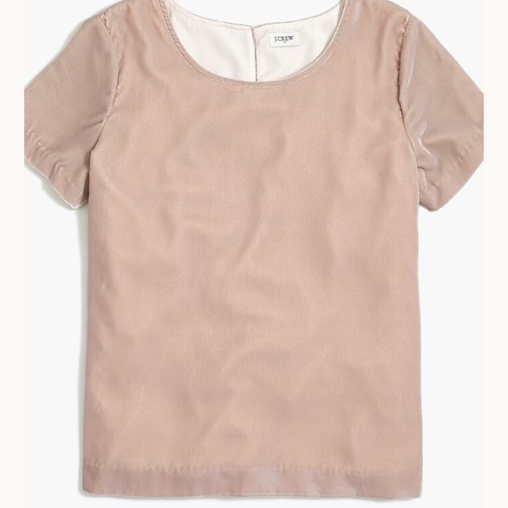 J. Crew Women's Blush Velvet Short Sleeve Top